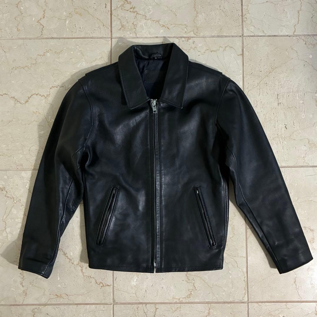 短丈 90's OLD レザージャケット ライダース OLD GAP オールド ギャップ 短丈 レザージャケット 黒 XL ショート