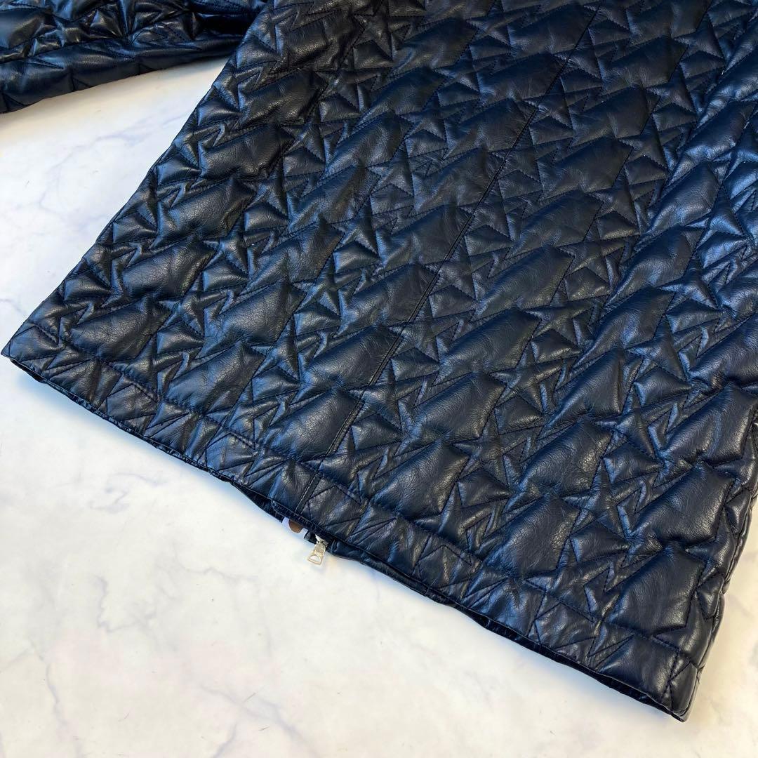 極希少 アベイサングエイプ レザー キルティング ダウン ジャケット