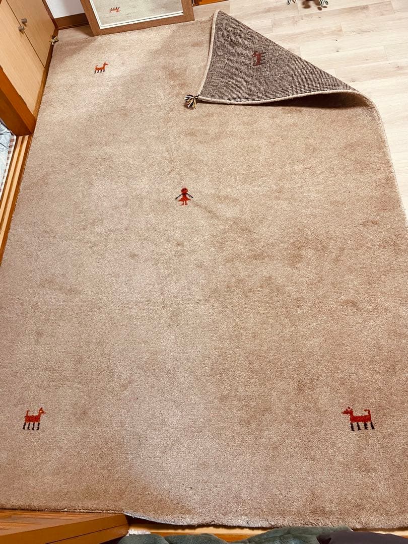 ギャッベ大判期間3W美品ペルシャ絨毯 - メルカリ