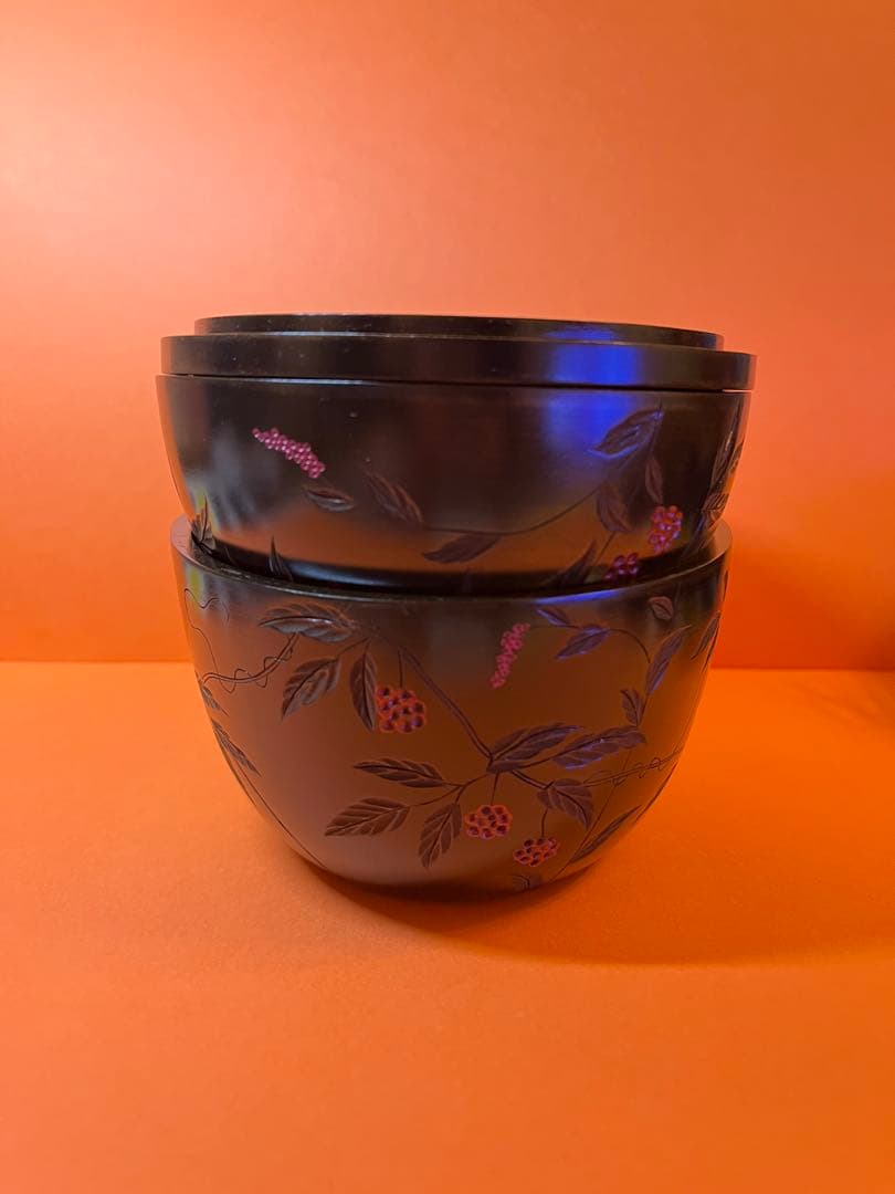 川添日記　散歩の友　お弁当　草木彫　漆器