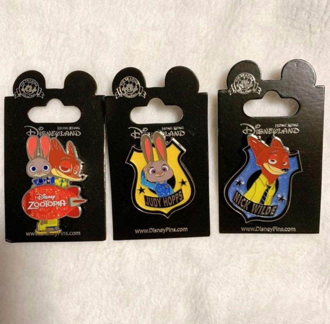 香港ディズニーランド限定　ズートピア　ピンバッジセット　ZOOTOPIA