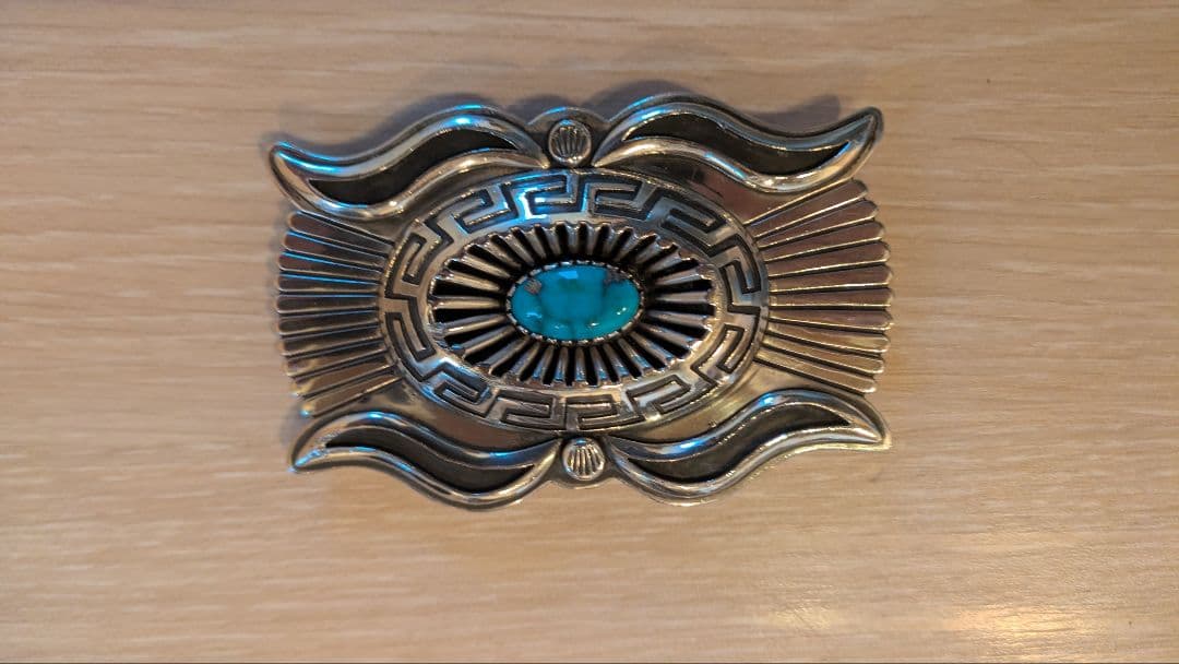 インディアンジュエリー バックル (SILVER＆ターコイズ)　ナバホ族
