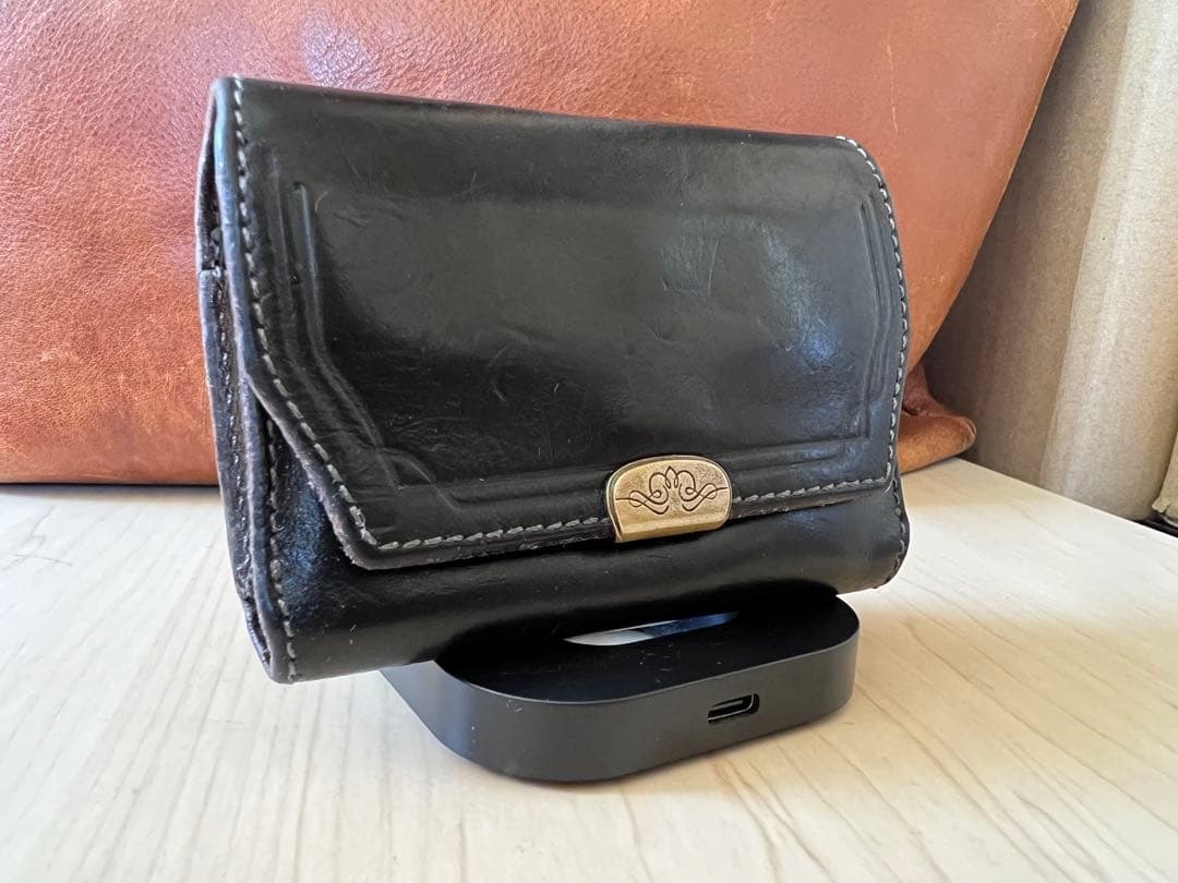 三つ折り財布兼キーケース　池之端銀革店　Dual ブラック