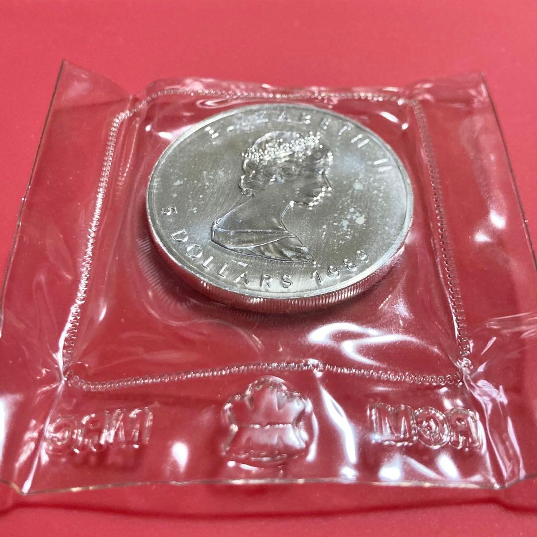 1989　メイプルリーフ銀貨　1オンス　31.1g　純銀　　カナダ　古銭