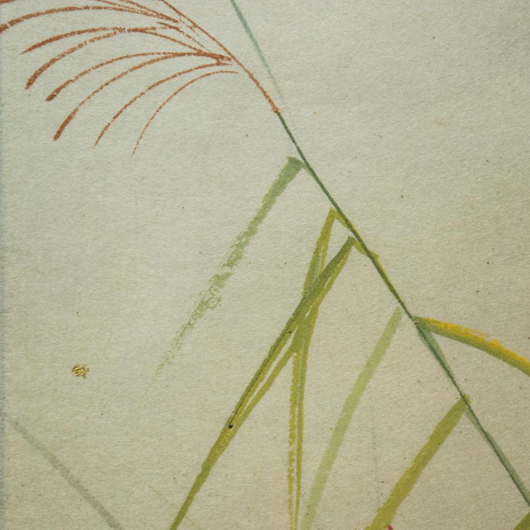 掛軸-1509 田中松泉 秋草 共箱 金箔散し - メルカリ
