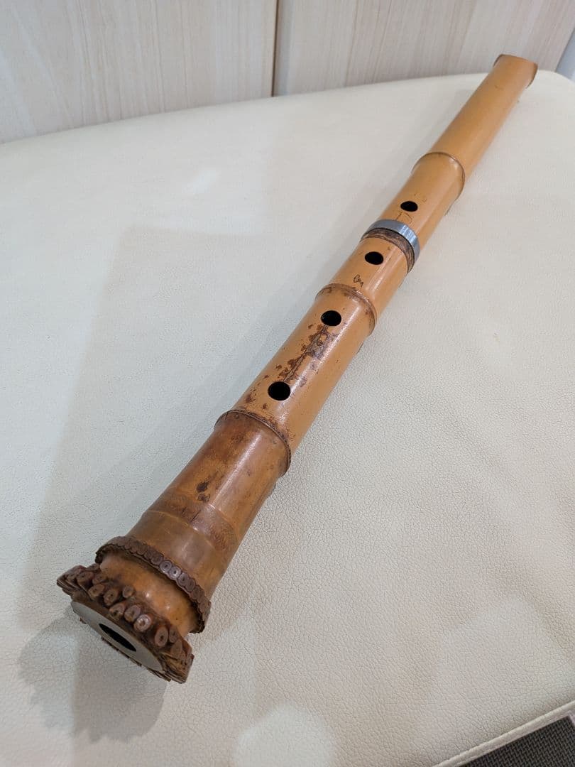 都山流 尺八 『河野玉水』 銀中継ぎ(片方欠品)