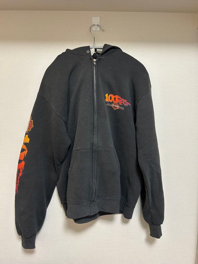 Harley-Davidson フルジップパーカー ブラック ベロアジップパーカー （ハーレーブラック） -ハーレーダビッドソン