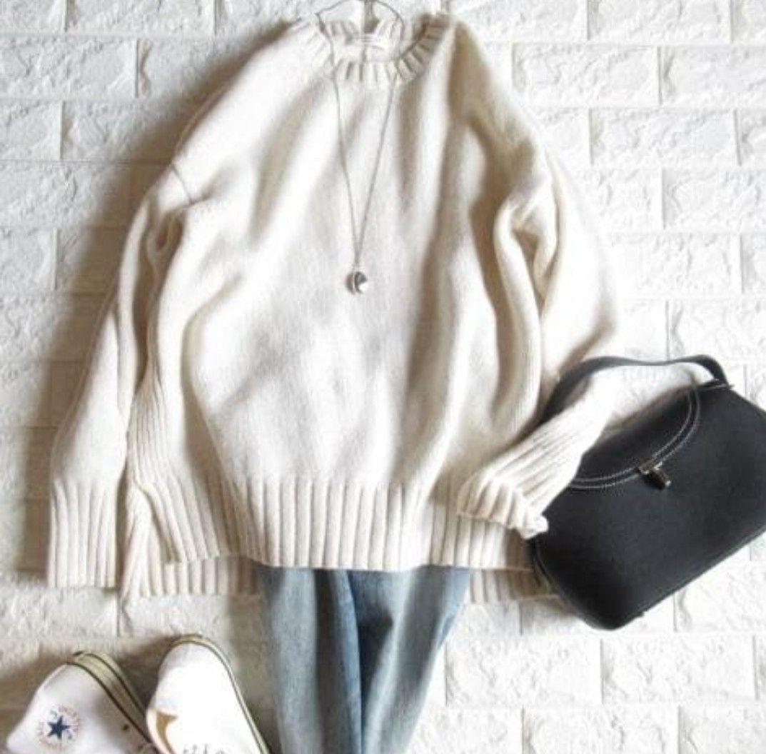 トゥモローランド マカフィー 上質 ラムカシミヤ オーバーサイズルーズニット 白