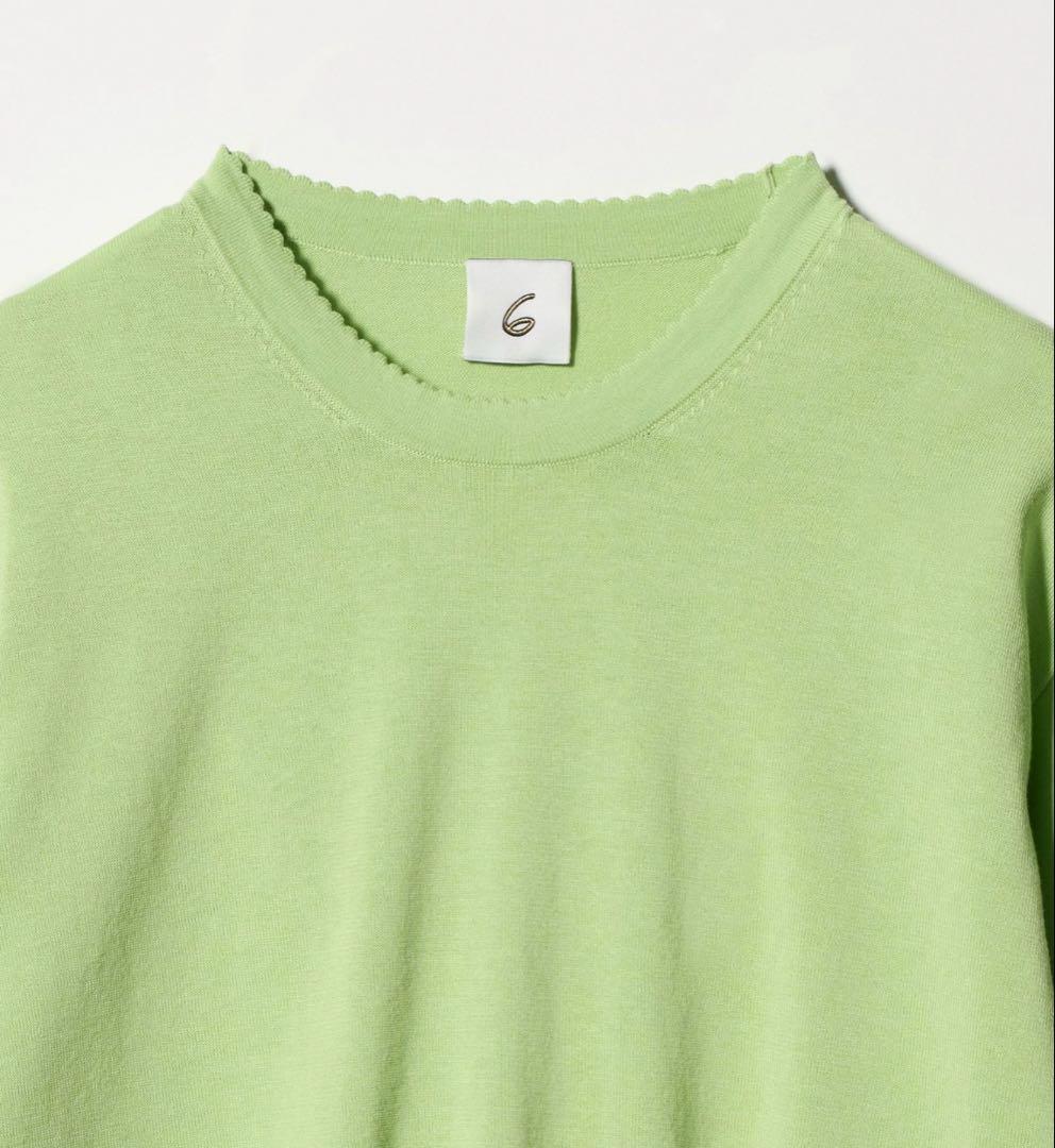 今期2026年春夏＜6(ROKU)＞ コットン ピコット クルーネック ニット