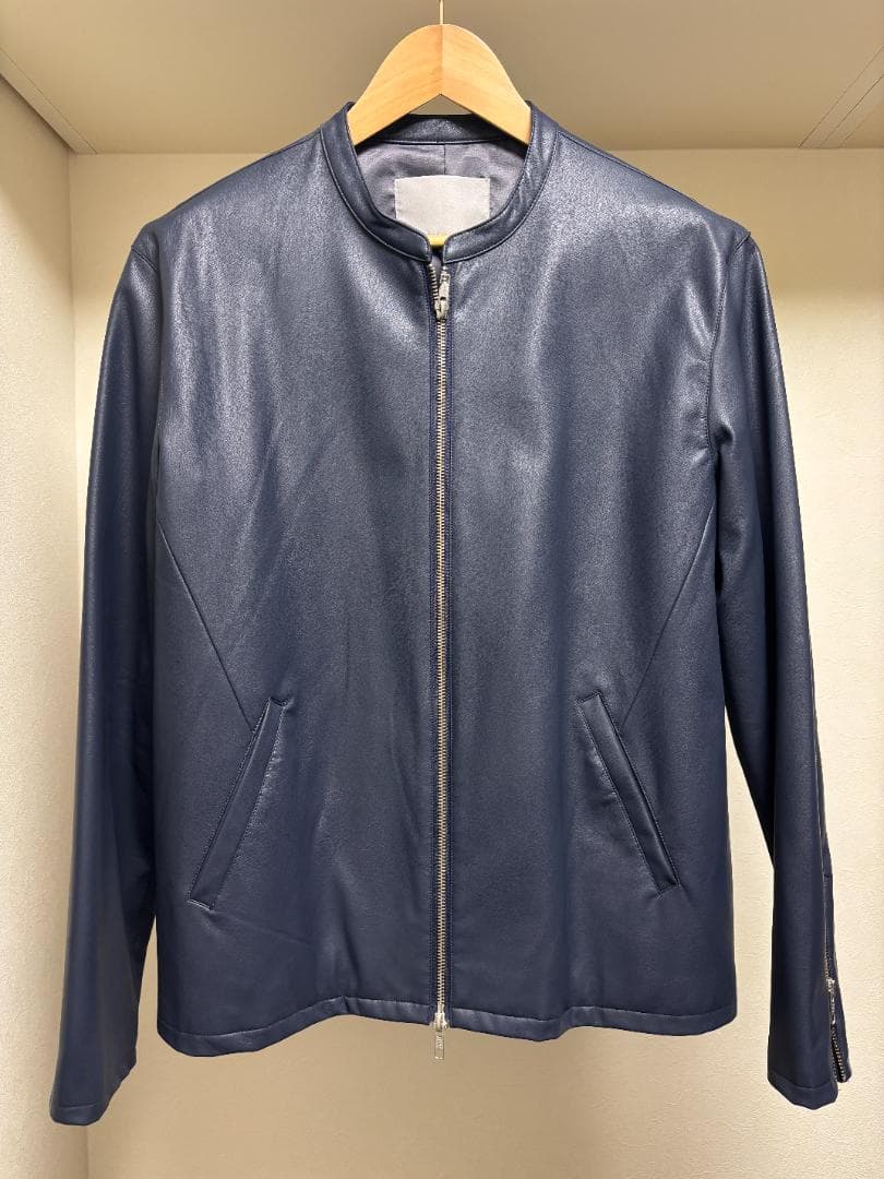 新品未使用　サイズXL　ABAHOUSE 　フェイクレザーシングルライダース　青