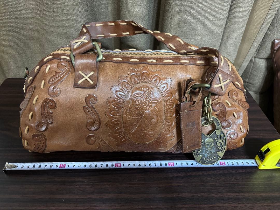 年末年始セールAnna Sui アナスイブラウンレザー ボストンバッグ