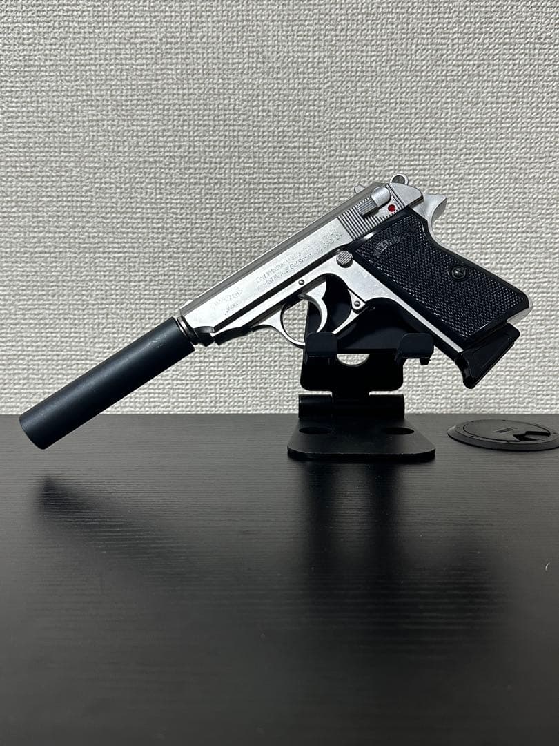 【300円off】マルゼン ワルサーPPK シルバー ガスガン 静音カスタム