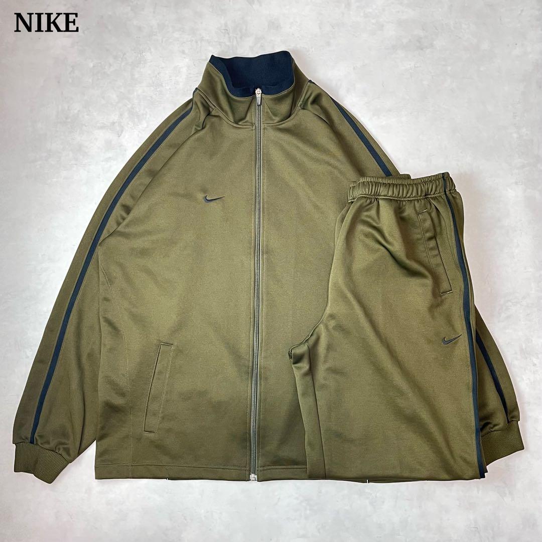 NIKE セットアップ 刺繍ロゴ カーキ XL L