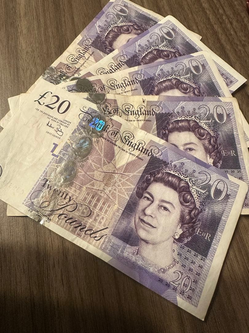 イギリス ポンド 旧紙幣 £20×5枚 £100 旧柄】イギリスポンド(GBP) 20ポンド紙幣の価格・金額（買取）ならJ