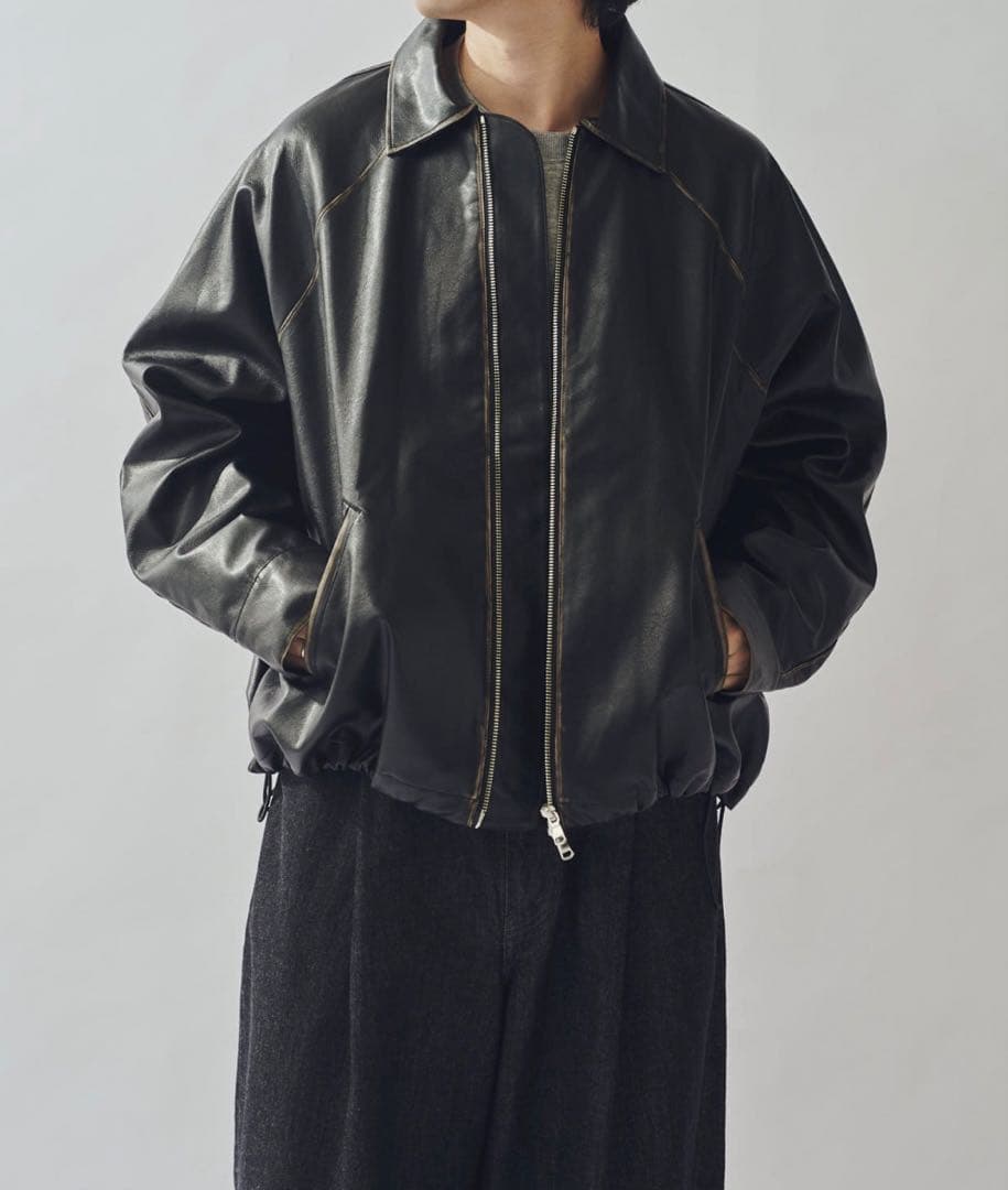 【完売商品】Lui's グランジシンセティックレザーバルーンブルゾン