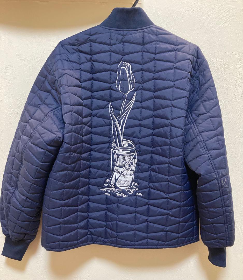 Wasted Youth Quilt Puff Jacket ネイビー S