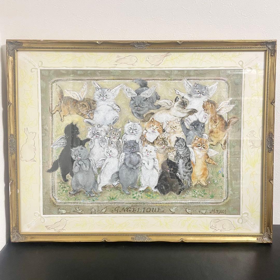 八木道子「ANGELIQUE／アンジェリーク」肉筆画額装絵画