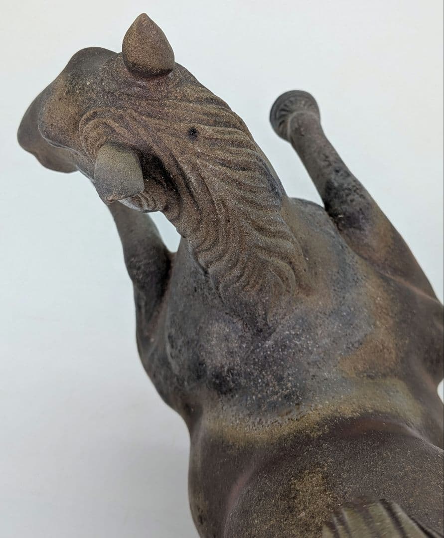 二代目小山一草 備前焼 窯変午置物 共箱 干支置物 午年 ウマ 細工物