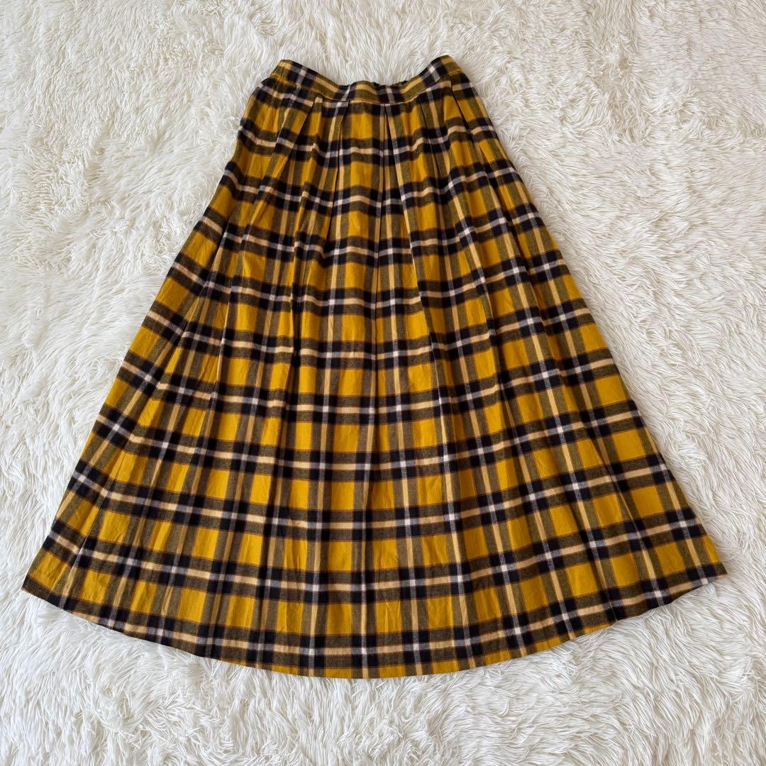 完売品✨美品✨かぐれ オーガニックチェックタックスカート ロングスカート