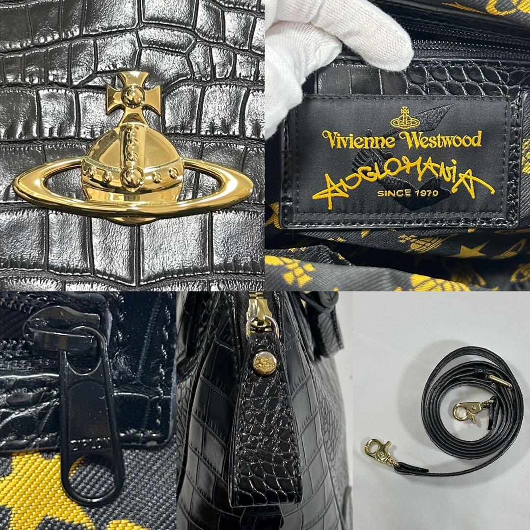 極美品】ヴィヴィアンウエストウッド オーブ 2way ハンドバッグ クロコ