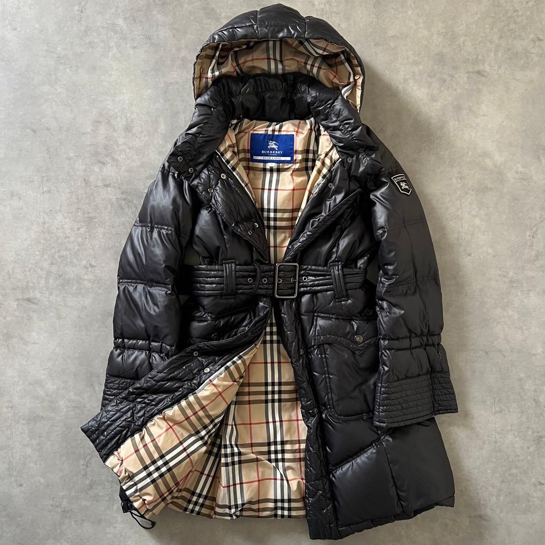 【美品】 BURBERRY バーバリー ノバチェック ダウン コート ブラック