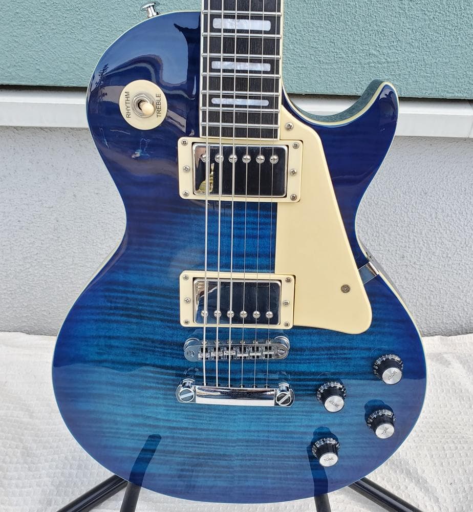 C145　Grote　レスポールタイプ　エレキギター　ブルー系　音出しOK Yahoo!オークション - GROTE レスポール タイプ