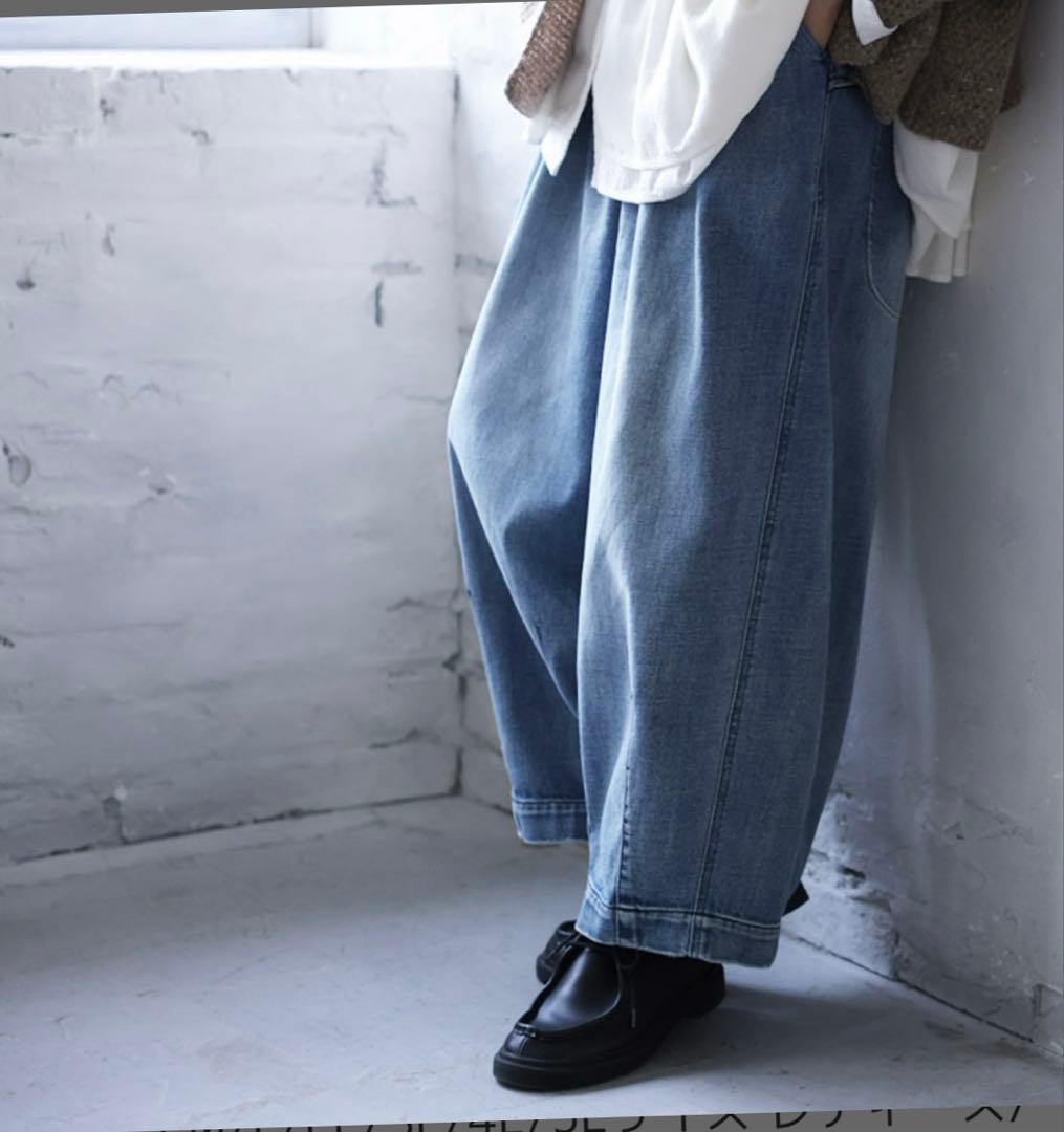 新品未使用ソウルベリー　ポワンと9分丈デニム　soulberry ワイドバルーン