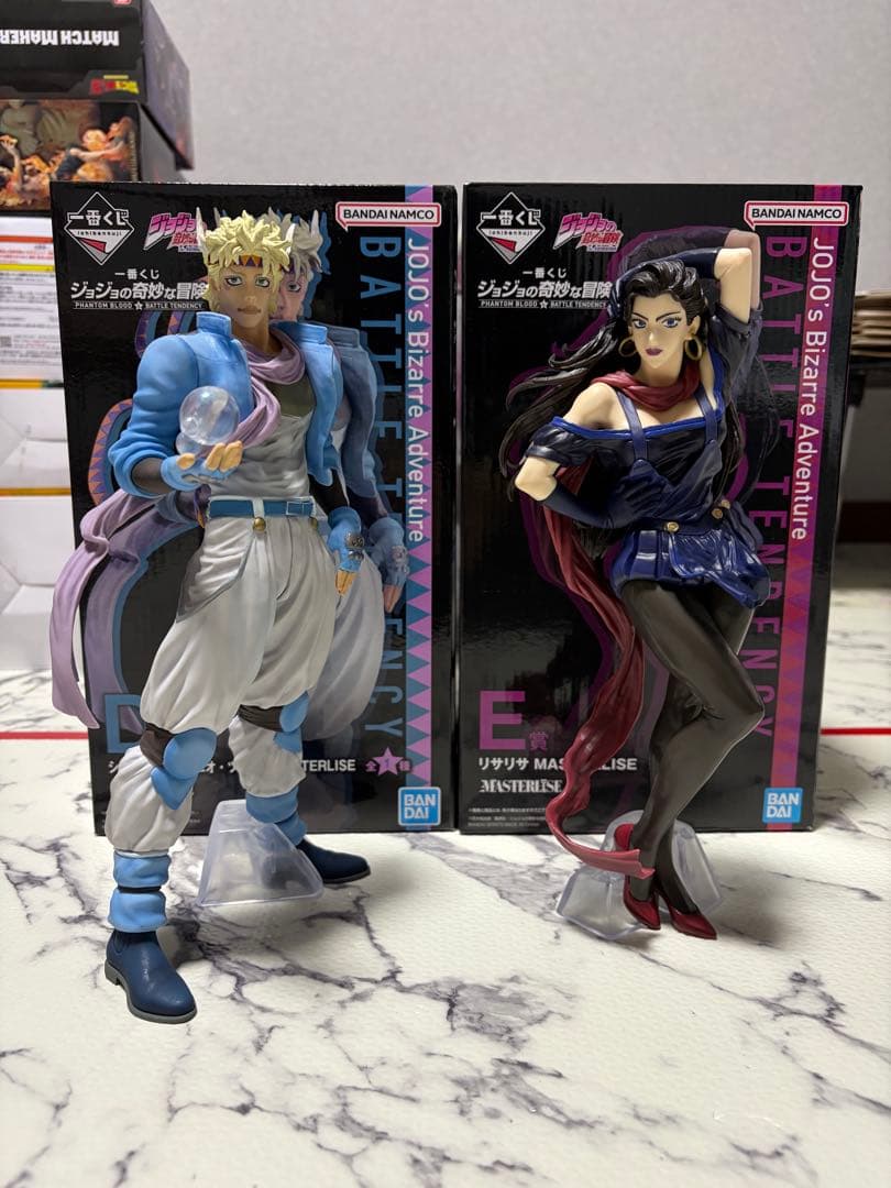 一番くじ ジョジョの奇妙な冒険 シーザー リサリサ先生 ジョナサン、ディオ、ジョセフ、シーザー、リサリサのフィギュアが