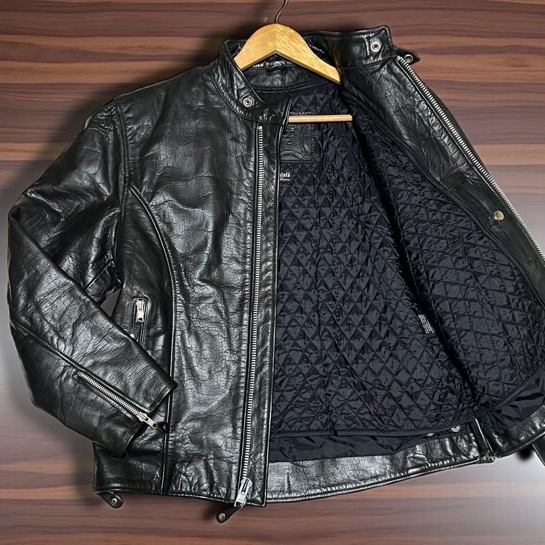 80s ヴィンテージ　FIRST 本革　シングルライダース キルティングライナー