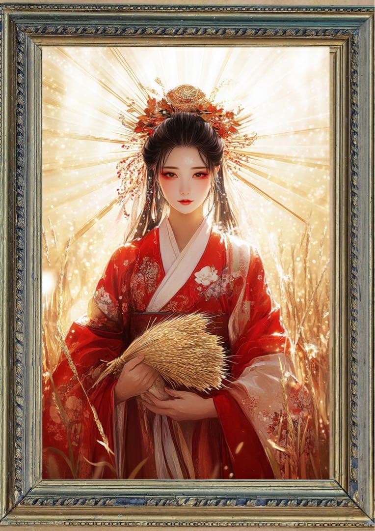 P367 希望、幸福、成功☆ 天照大神 【開運風水絵画風・ヒーリング