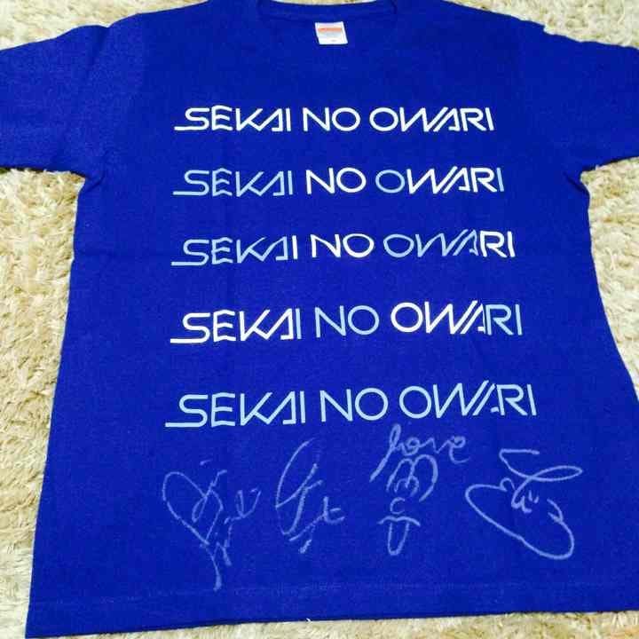 送料込【セカオワ直筆サイン】SEKAI NO OWARI直筆サイン入りTシャツ
