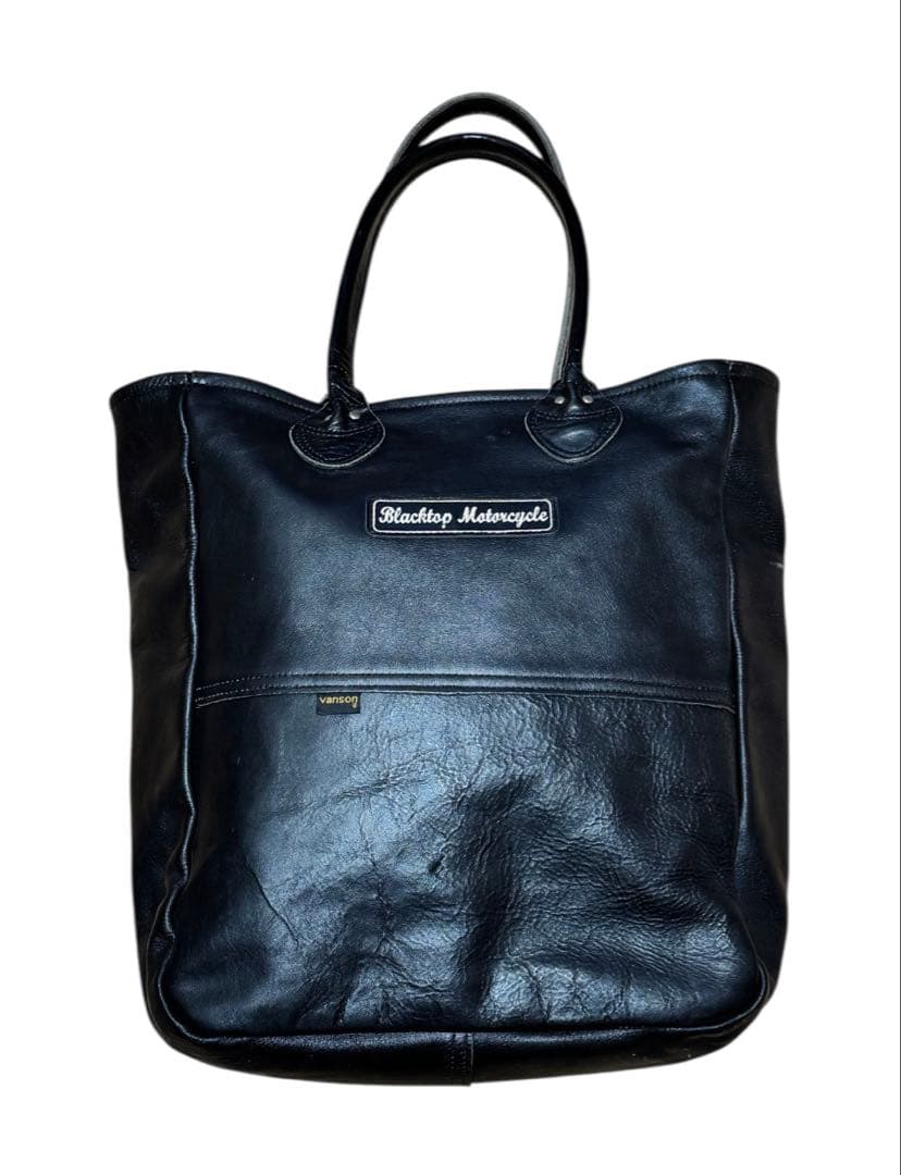 Vanson×BLACKTOP 別注Leathers ブラック トートバッグ