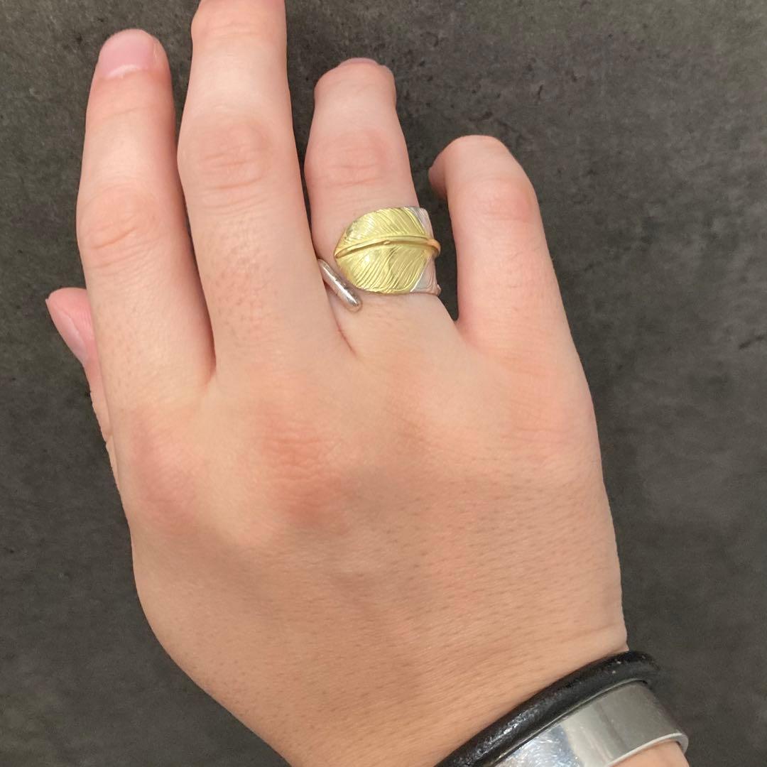 やま1021様専用 ゴローズ goro's 先金特大フェザー リング k18 - メルカリ