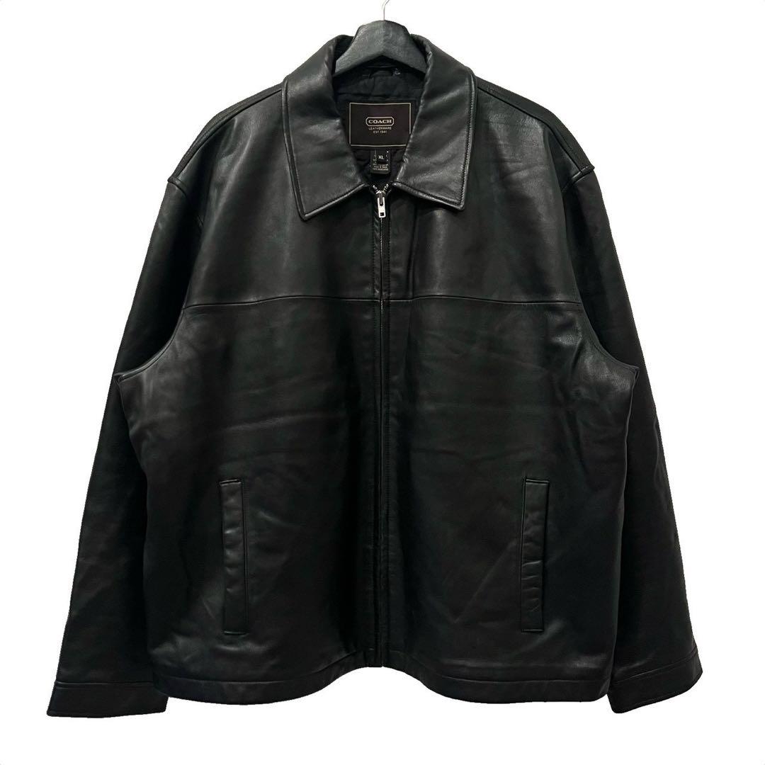 old COACH フルジップレザージャケット 名作 トラッカー XL - メルカリ