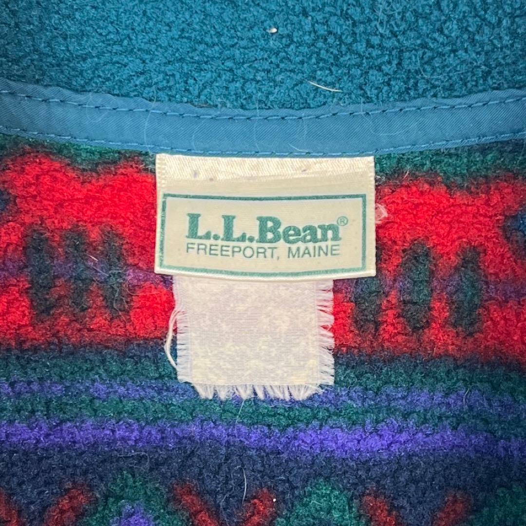 エルエルビーンL.L.Beanフリースジャケット総柄ネイティブ柄ボーダー