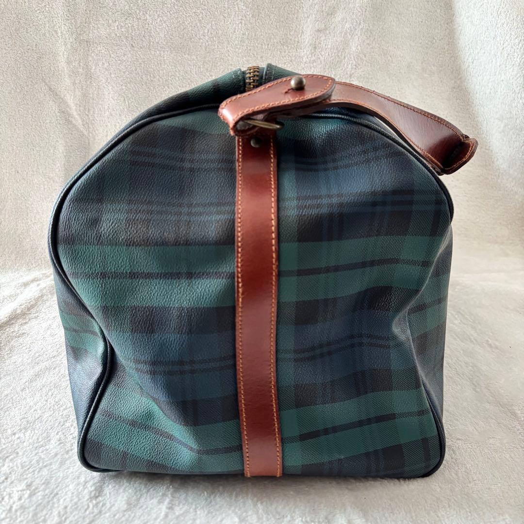 ポロラルフローレン 2WAY PVCレザー ブラックウォッチ ボストンバッグ