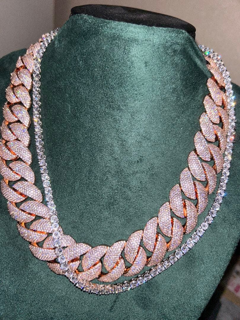 ローズゴールド Miami ネックレス マイアミキューバンネックレス 喜平ネックレス 3カラー ゴールド