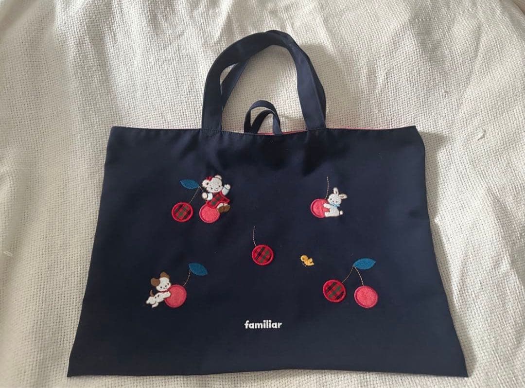 familiar トートバッグ レッスンバッグ チェリー