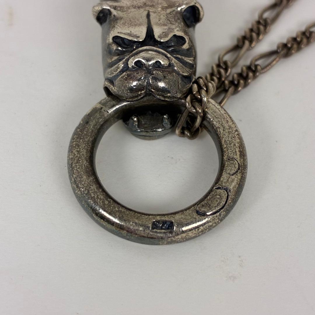 シルバーネックレス ブルドッグ フェザー 約52g アクセサリー【中古】