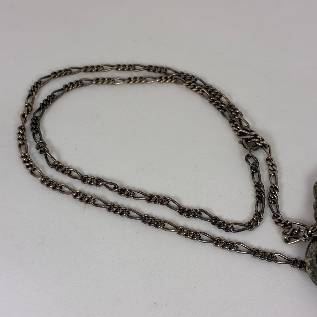 シルバーネックレス ブルドッグ フェザー 約52g アクセサリー【中古】