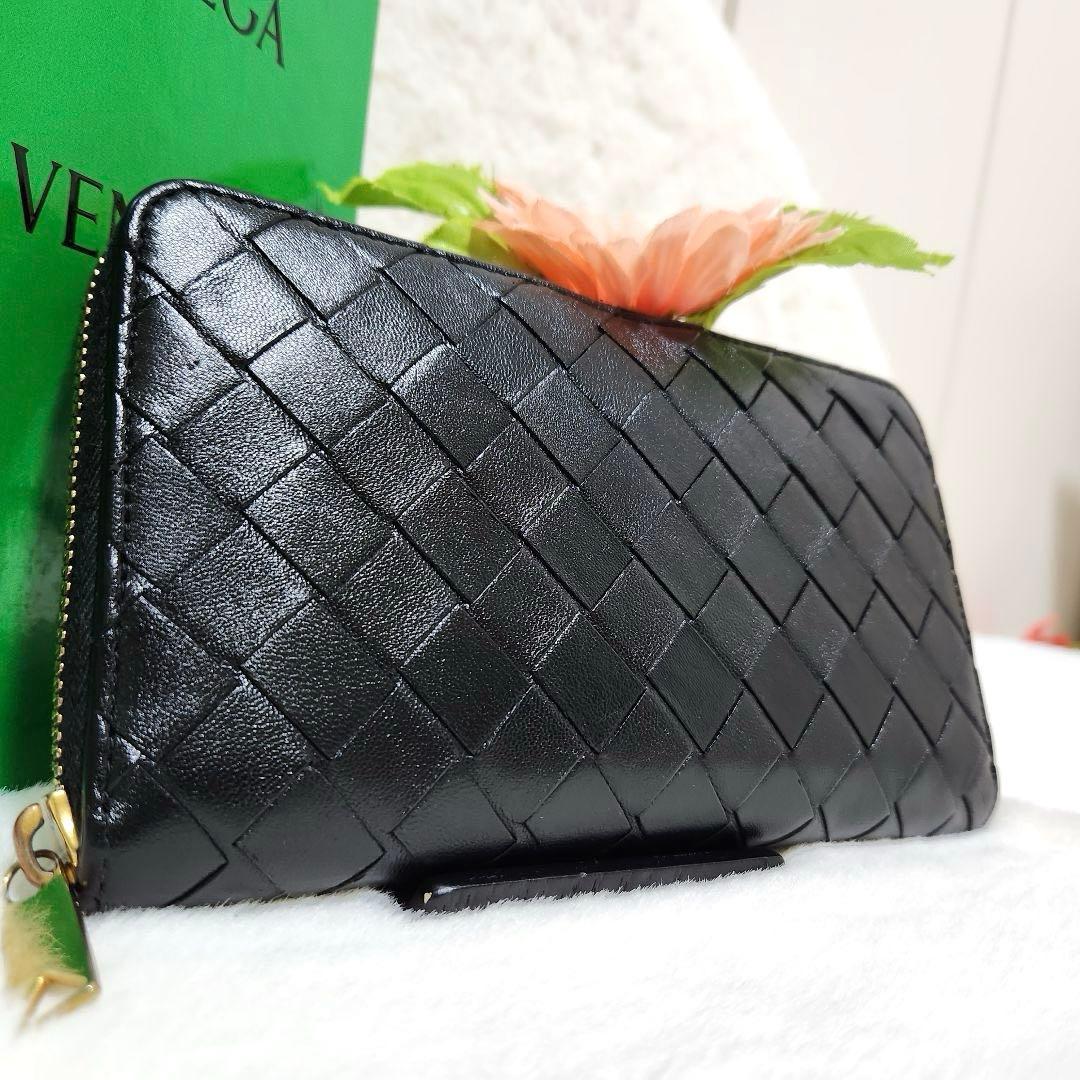 ✨極美品　付属品あり✨ボッテガ　長財布　ラウンドファスナー マキシ　ブラック