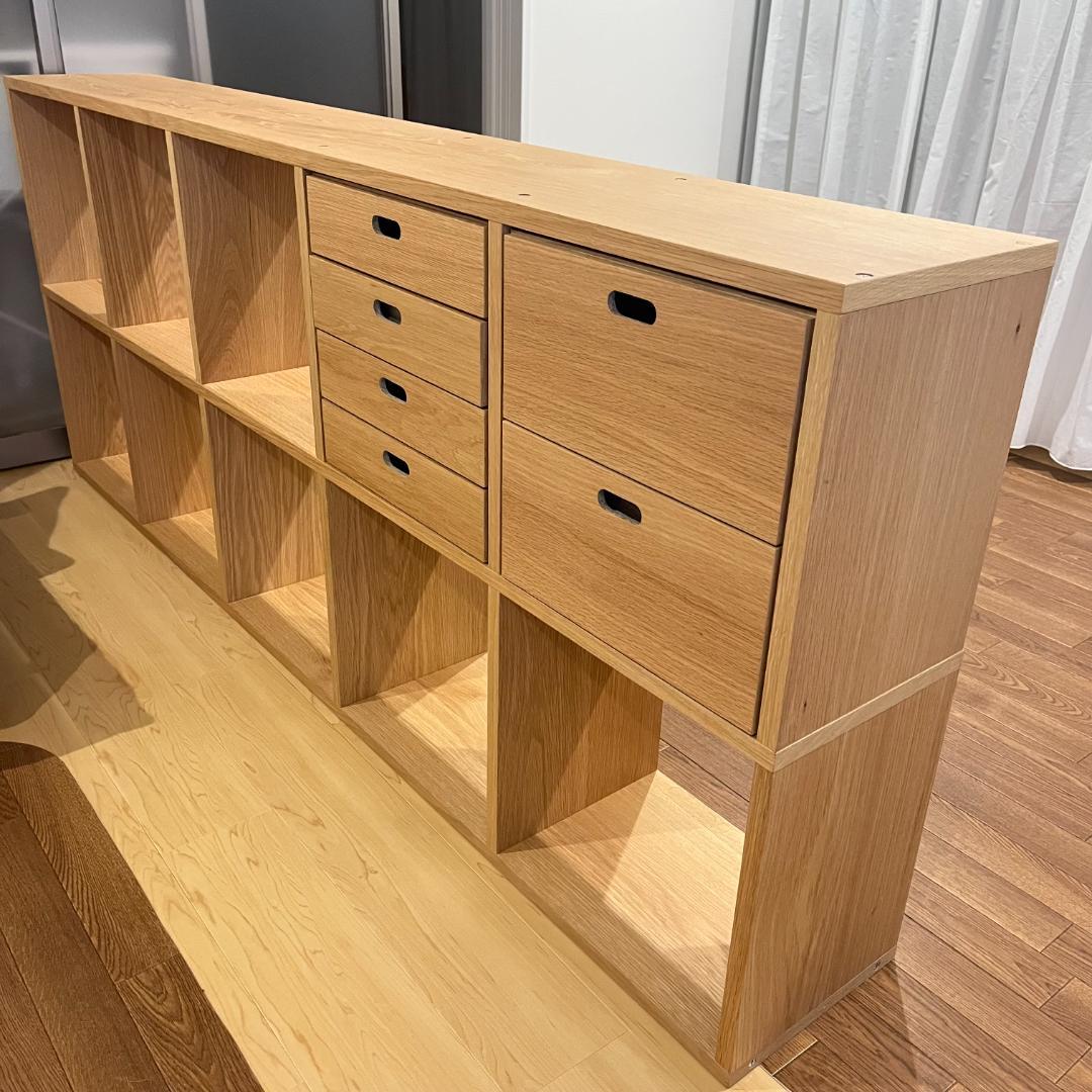 無印 美品 スタッキングシェルフセット・５段×２列・オーク材 muji
