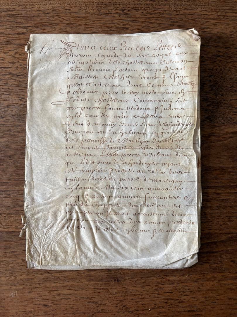 【アンティーク】羊皮紙 全12ページ綴1656年フランス 古文書