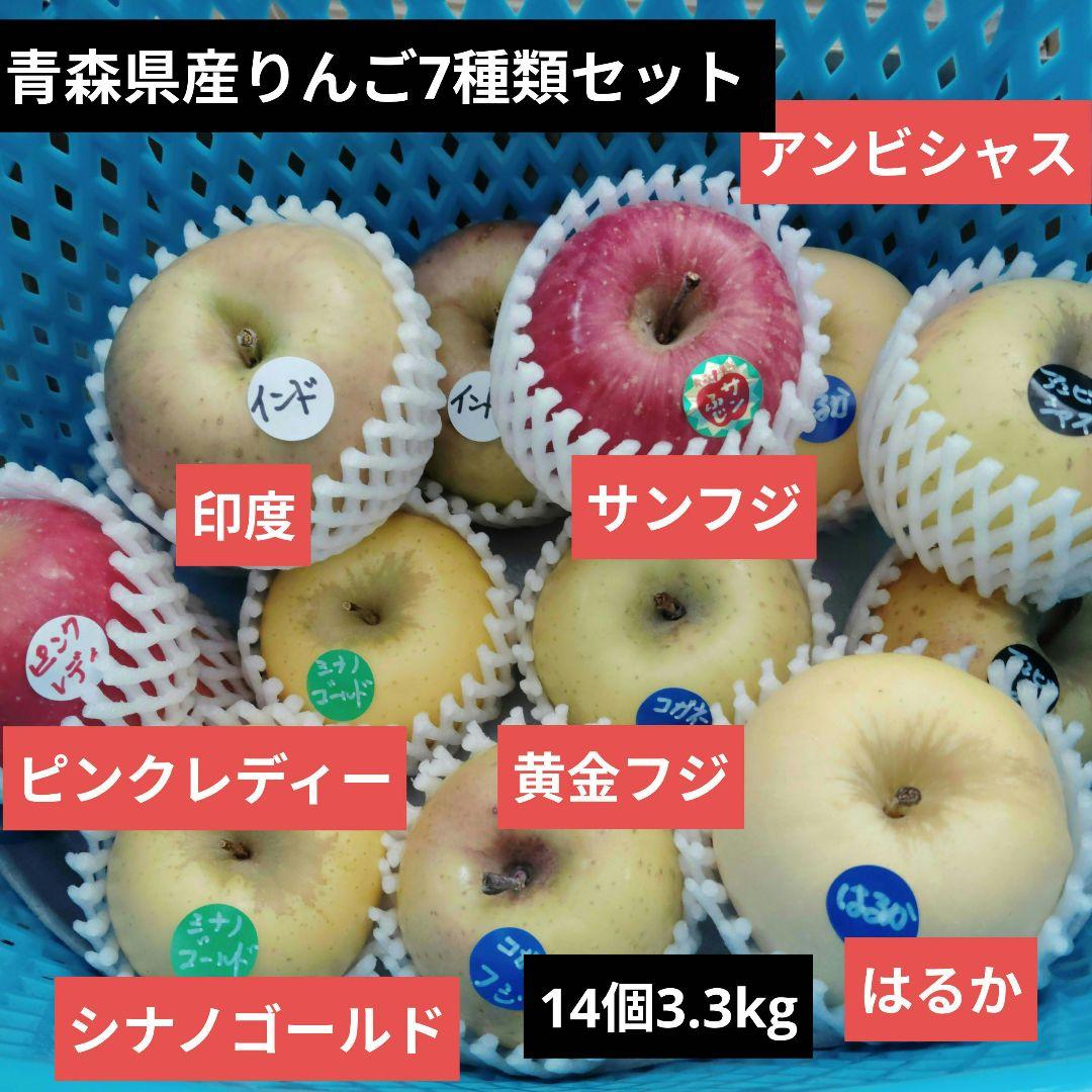 青森県産りんご7種類セット14個3.3kg家庭用 - メルカリ