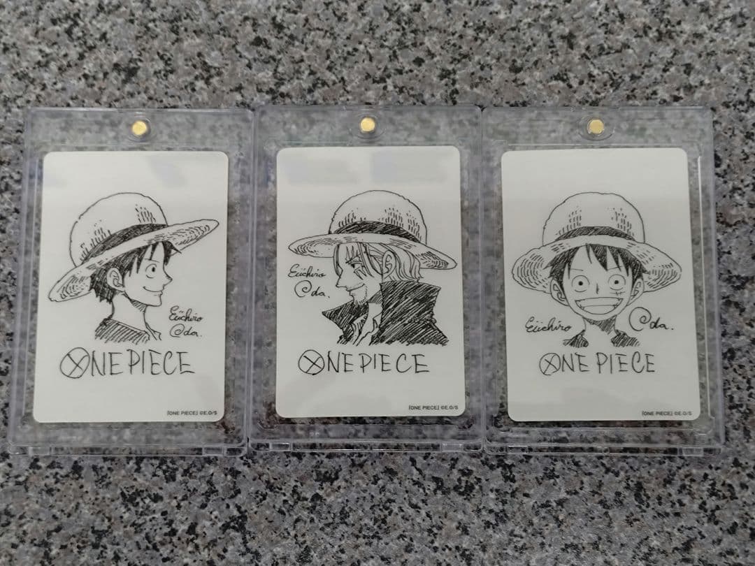 PSA10 鑑定向け 未鑑定 素体 ルフィ 尾田先生描き下ろしイラスト ３枚