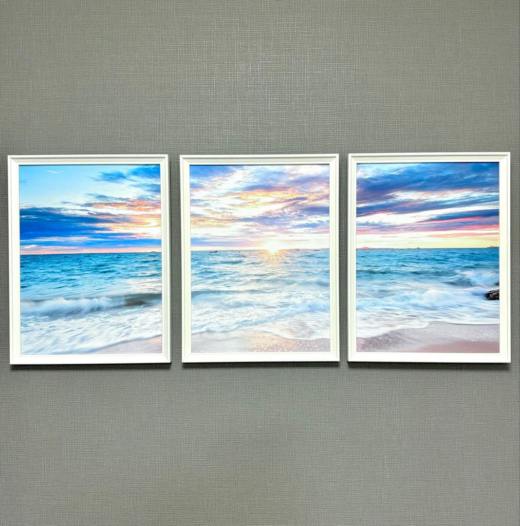 No.222フレーム付きキャンバスアート　オシャレ絵画　風景画　海絵画