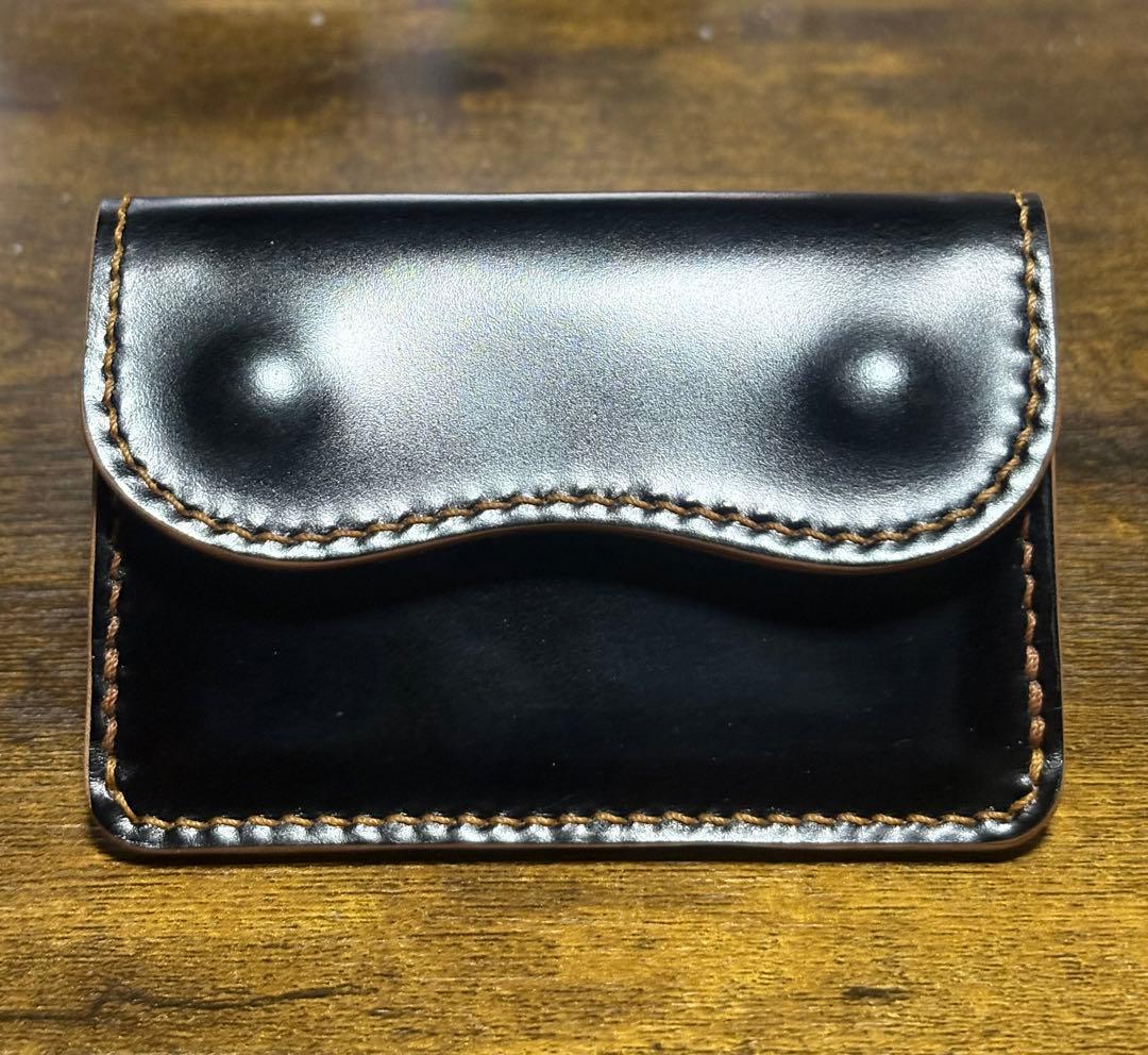 美品　レーデルオガワ社コードバン　ウォレット　ブラック