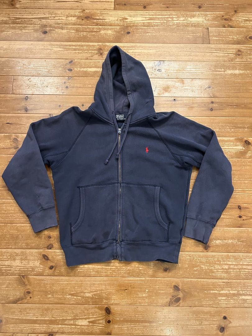 POLO RALPH LAUREN フルジップ パーカー ネイビー M ラグラン