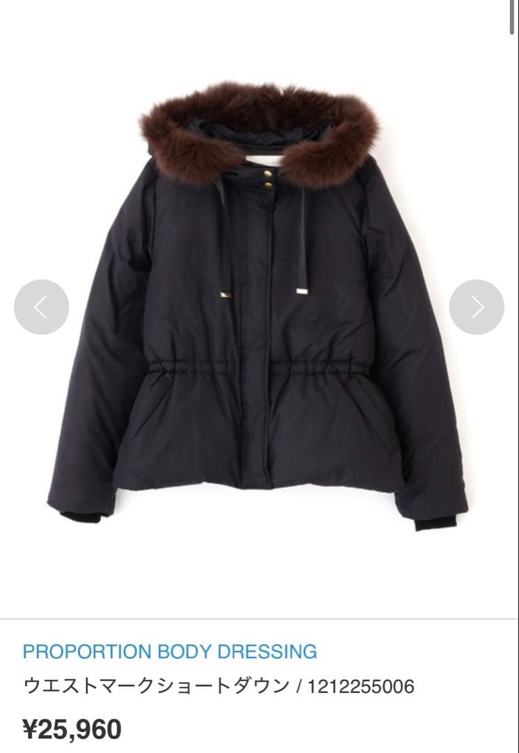 PROPORTION BODY DRESSING ウエストマークショートダウン