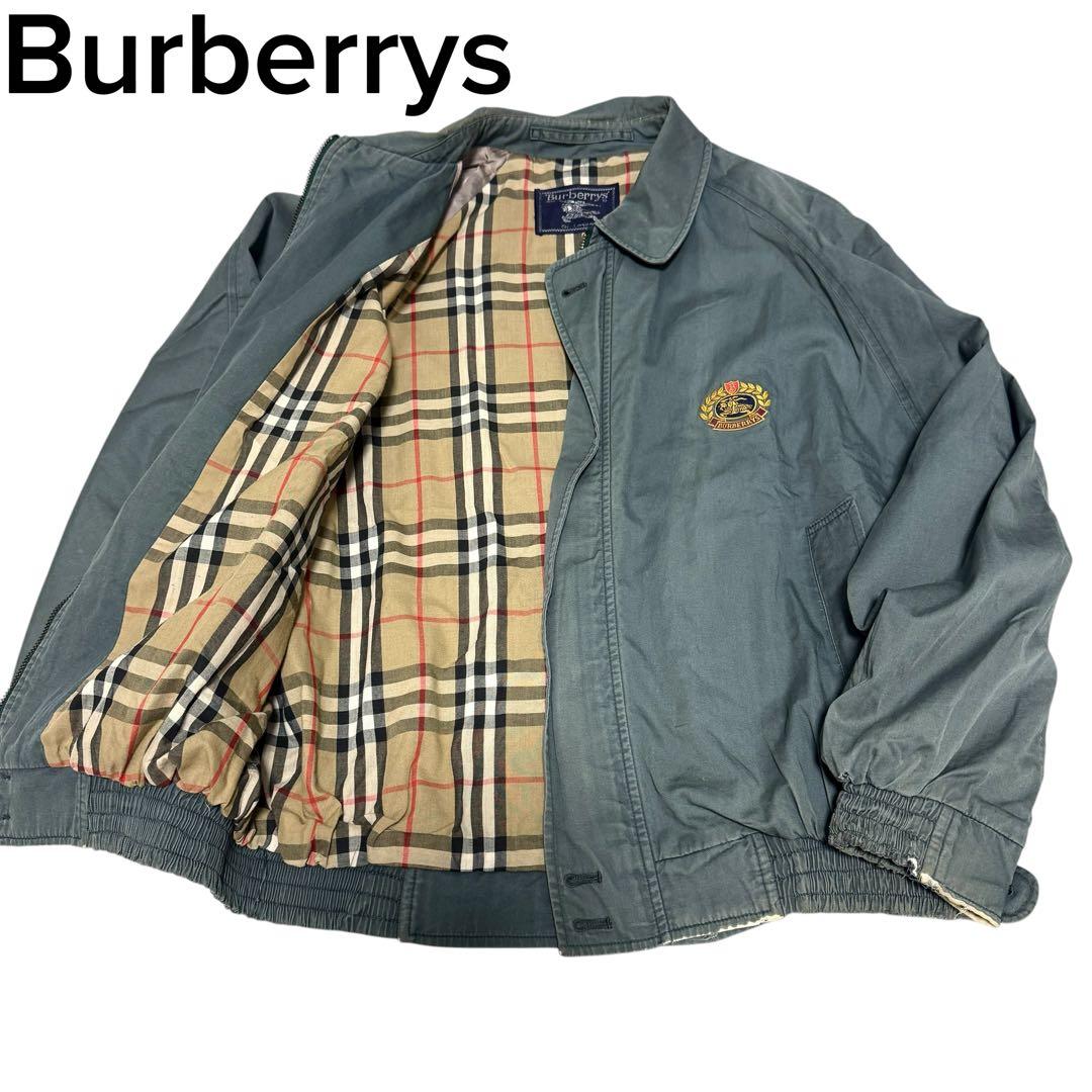 バーバリーズ　ハリトンジャケット　スウィングトップ　ノバチェック　ロゴ刺繍　L